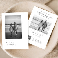 Budget Simple Elegant QR Code Photo Wedding