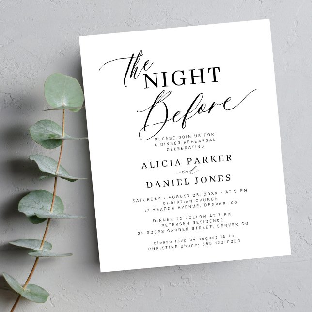 Budget simple elegant rehearsal dinner invitation (Creator Uploaded)