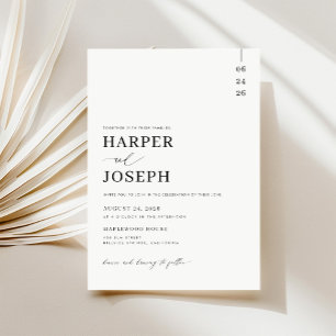 Budget Simple Elegant Wedding Invitation