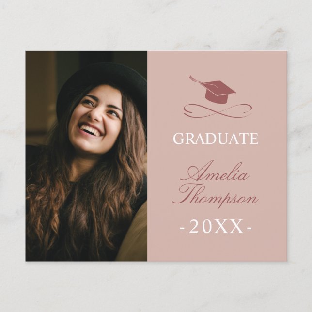 Budget Simple Minimalist Grad Announcement (Front)