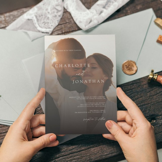 Budget Simple Modern 2 Photo Wedding Invitation (Creator Uploaded)