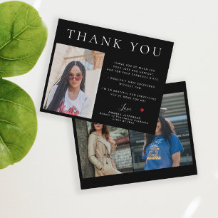 Budget simple modern 3 photos graduation thank you