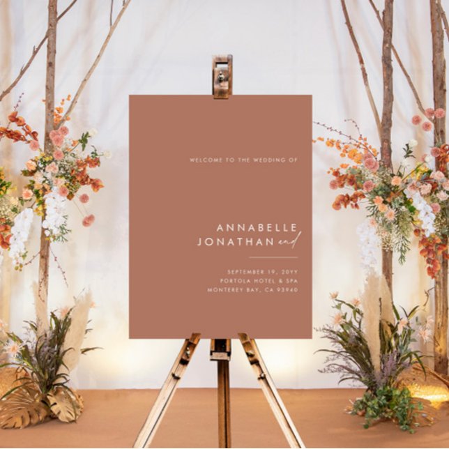 Budget simple modern minimal elegant terracotta poster (Creator Uploaded)