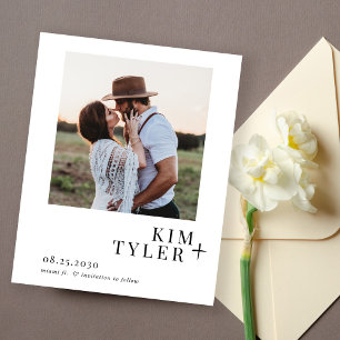Budget simple modern photo wedding save the date
