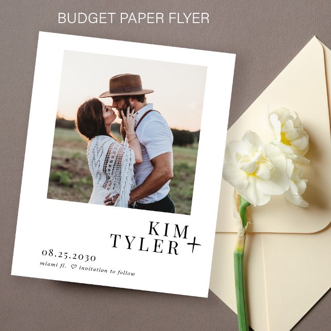 Budget simple modern photo wedding save the date flyer (Creator Uploaded)