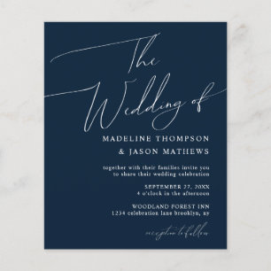 BUDGET Simple Navy Blue Script The Wedding
