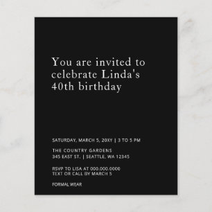 Budget Simple Photo any year Birthday Invitation