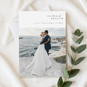 Budget Simple Photo Beach Destination Wedding Invitation