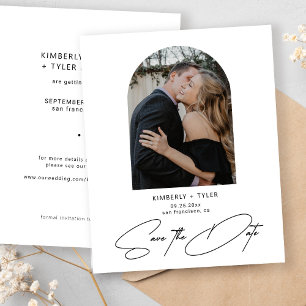 Budget simple photo elegant wedding save the date
