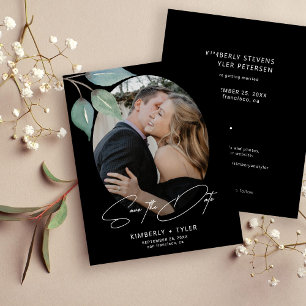 Budget simple photo elegant wedding save the date