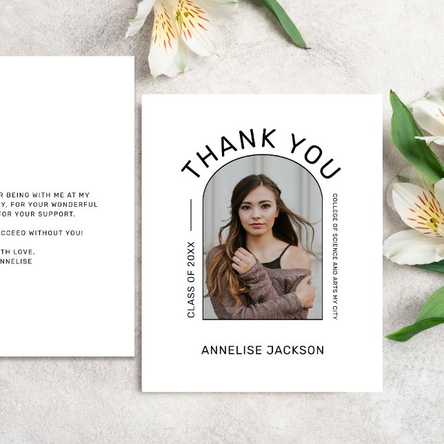 Budget simple photo graduation thank you card (Creator Uploaded)