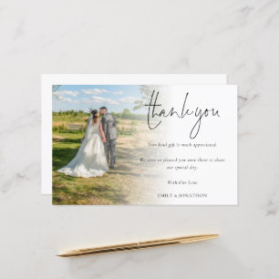 Budget Simple Photo Script Wedding Thank You