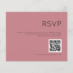 Budget Simple QR Code Dusty Rose Wedding RSVP