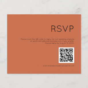 Budget Simple QR Code Terracotta Wedding RSVP