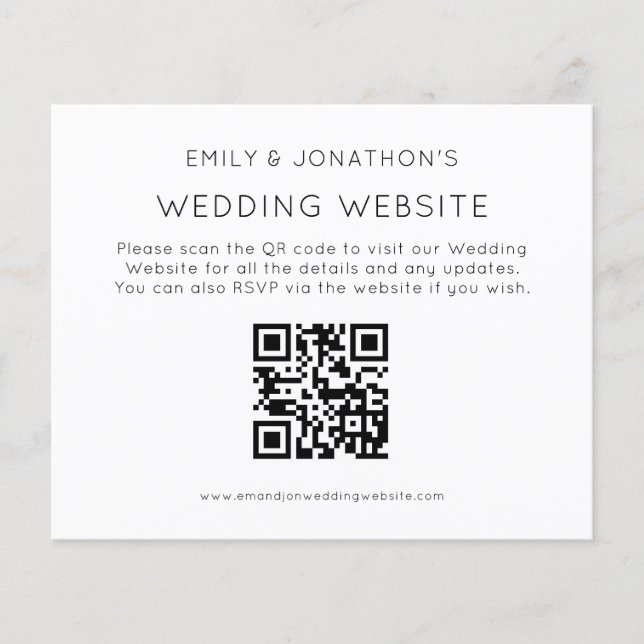 Budget Simple QR Code Wedding Website Encl (Front)