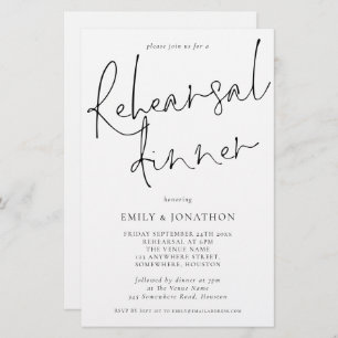 Budget Simple Rehearsal Dinner Larger Invite