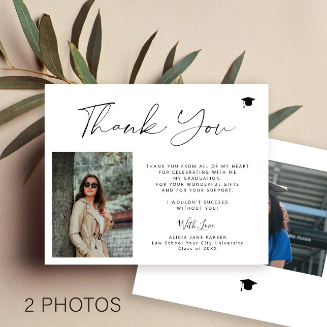 Budget simple script 2 photo graduation thank you (Creator Uploaded)