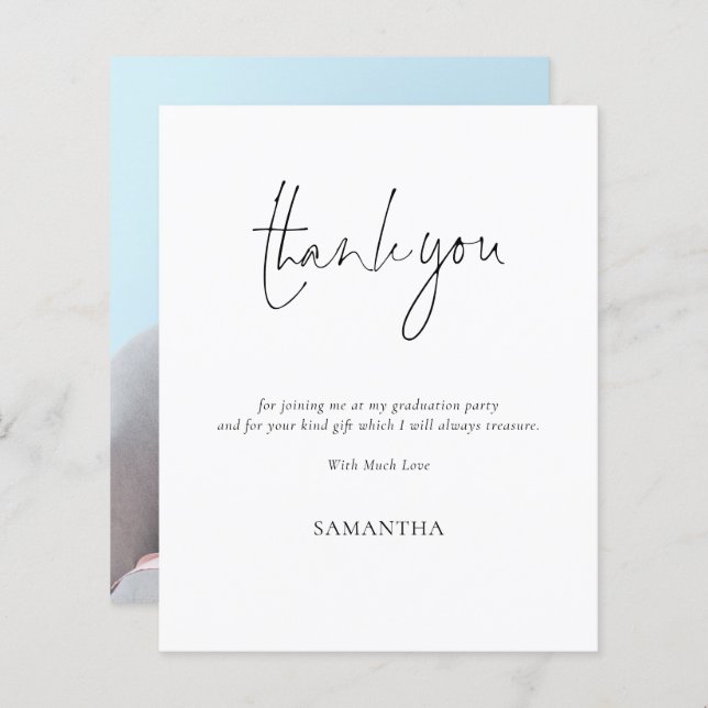 Budget Simple Script Graduation Thank You (Front/Back)