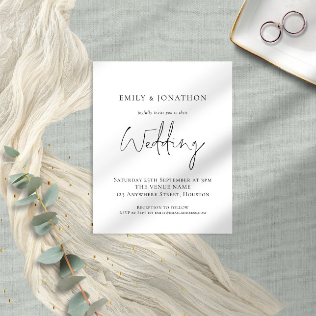 Budget Simple Script Wedding Invitation (Creator Uploaded)