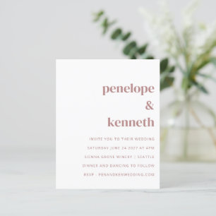Budget Simple Terracotta Clay Wedding Invitation