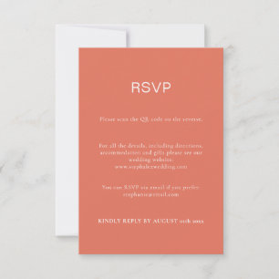 Budget Simple Terracotta QR Code RSVP Card