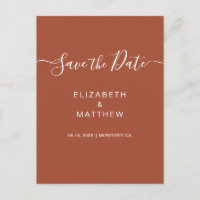 Budget Simple Terracotta Script Save The Date