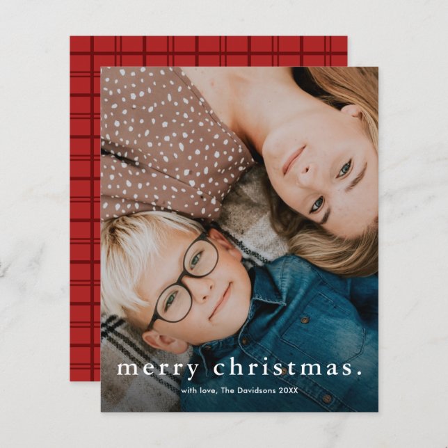 Budget Simple Type Photo Merry Christmas Card (Front/Back)