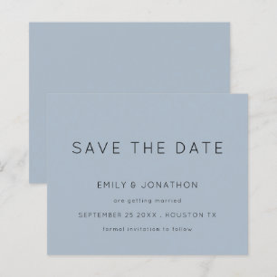 Budget Simple Typography Dusty Blue Save The Date