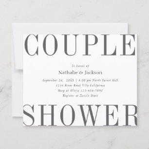 BUDGET Simple Typography Grey Couple Shower Bridal