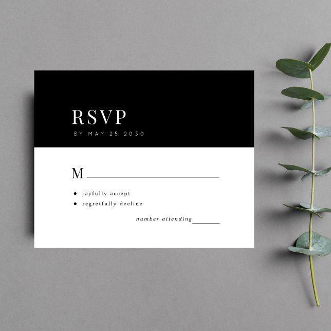Budget simple typography minimal wedding RSVP card (Creator Uploaded)