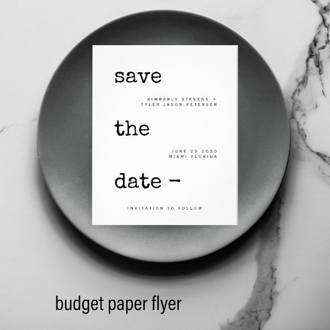 Budget simple typography wedding save the date flyer (Creator Uploaded)