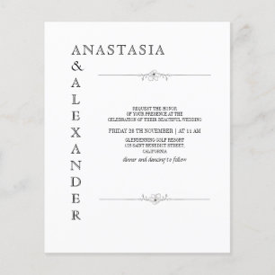 Budget Simple Wedding invitation.