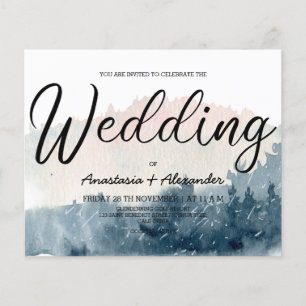 Budget Simple wedding invitation. Flyer
