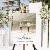 Budget simple wedding photo welcome eucalyptus