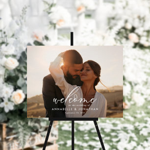 Budget simple wedding photo welcome eucalyptus poster
