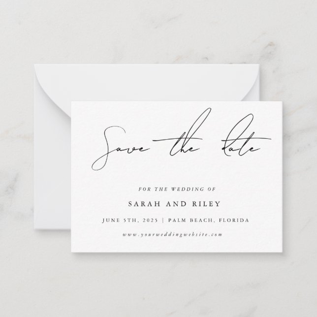 BUDGET Simple Wedding Save The Date Invitation (Front)