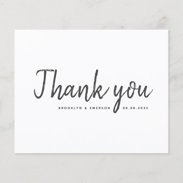 BUDGET Simple Wedding Thank You Card (Front)