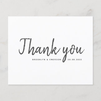 BUDGET Simple Wedding Thank You Card