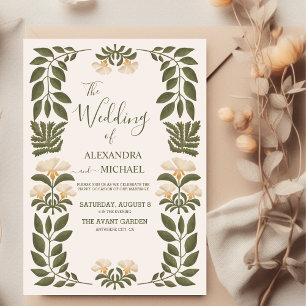 Budget Simple Wildflowers Botanical Garden Wedding Flyer