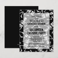 Budget Skeletons Halloween Invitations