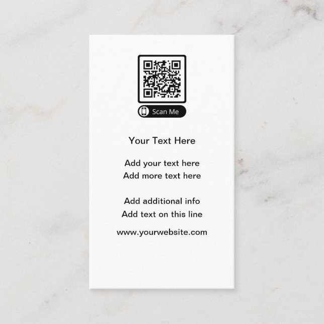 Budget Small Quantity QR Code Business Cards (Front)
