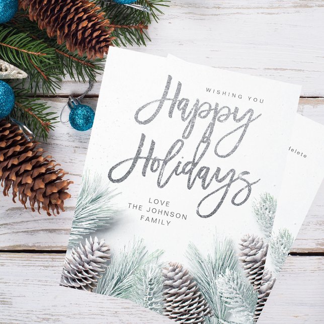 Budget Snow Pine & Leaf Happy Holidays (Creator Uploaded)