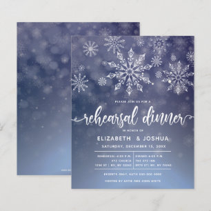 Budget Snow Winter rehearsal dinner Invitation