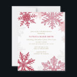 Budget Snowflakes Christmas Winter Bridal Shower<br><div class="desc">Snowflakes Pink Red Christmas Winter Bridal Shower Invitation</div>