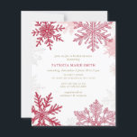 Budget Snowflakes Christmas Winter Bridal Shower<br><div class="desc">Snowflakes Pink Red Christmas Winter Bridal Shower Invitation</div>
