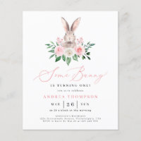 Budget Some Bunny Blush Pink Floral First Birthday