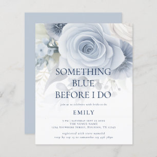 Budget Something Blue Floral Bridal Shower Invite