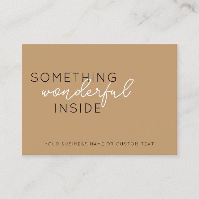 Budget Something Inside Beige Thanks Jewellery Car Business Card (Front)