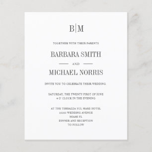 BUDGET Sophisticated monogram minimalist wedding