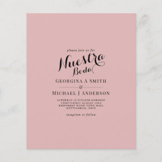 BUDGET Spanish Wedding Bilingual Boda Wedding Flye Flyer